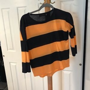 The Limited Sweater Orange Blue Stripes